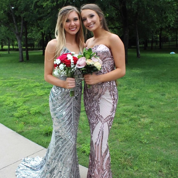 Champagne sparkly prom dress - Picture 3 of 3